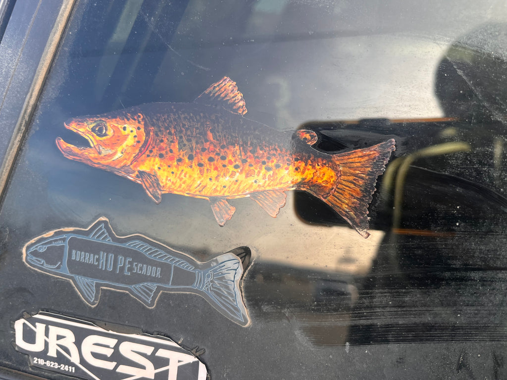 Brown Trout Vinyl Sticker – 3×2 Waterproof Fly Fishing Sticker by Nolan Bluntzer